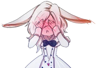 😳 bunny, rabbit, anime, blush, embarrassed telegram sticker