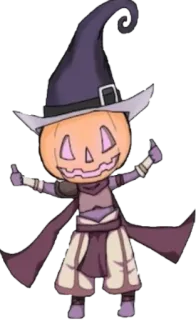 🎃 halloween, calabaza, bruja, personaje, pulgares arriba telegram sticker