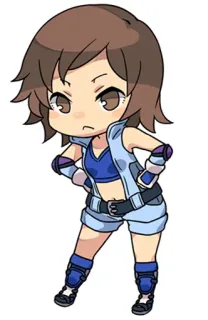 😒 จิบิ, การ์ตูน, อนิเมะ, ผู้หญิง, ชุดกีฬา telegram sticker