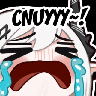 😢 CNUYYY~! anime, płacz, emocje, smutny, Vtuber whatsapp sticker