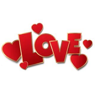 ❤ LOVE любовь, сердца, красный, золото, романтика, день святого валентина telegram sticker