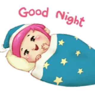 😴 Good Night bonne nuit, sommeil, mignon, dessin animé telegram sticker