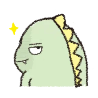 😒 dinosaurio, dibujos animados, lindo, reptil, divertido, pegatina telegram sticker