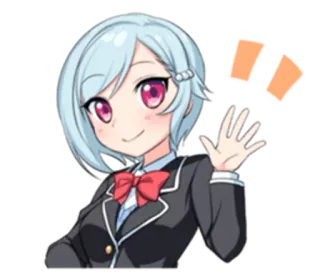 👋 anime, cute, girl, kawaii, character, wave, school uniform telegram sticker
