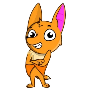 😃 лиса, мультик, животное, оранжевый, милый, наклейка whatsapp sticker