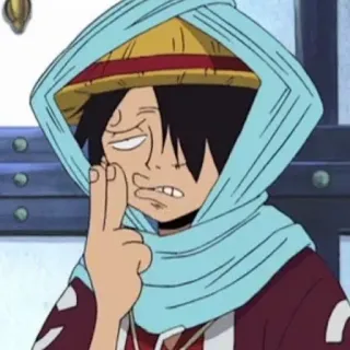 🙄 Luffy One Piece Аниме, Ван Пис, Луффи, Персонаж, Смешной, Жест telegram sticker