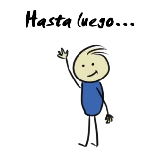 ✋ Desenho animado, Personagem, Boneco palito, Acenando, Cumprimento, Amigável telegram sticker
