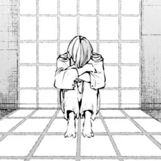 🐁 verdrietig, anime, manga, eenzaam, depressie, zittend telegram sticker