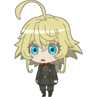 😰 Tanya Degurechaff Saga of Tanya the Evil Anime, Chibi, Militär, Blond, Tanya Degurechaff, Isekai, Saga der Tanya, die Böse whatsapp sticker