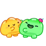 🤗 süß, Blob, kawaii, Cartoon, freundlich, farbenfroh, Figur telegram sticker