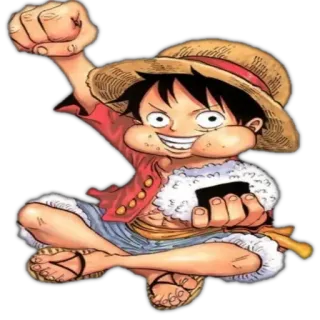 👍 Monkey D. Luffy One Piece Anime, One Piece, Luffy, Pirata, Cappello di paglia, Cartone animato telegram sticker