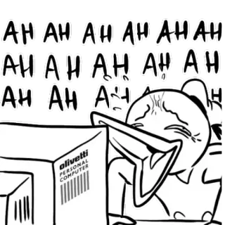😂 AH AH AH AH AH AH AH AH AH AH AH AH AH AH AH rindo, computador, engraçado, internet, meme, desenho telegram sticker