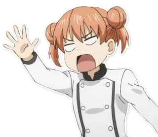 😧 anime, chef, girl, cartoon, sticker telegram sticker