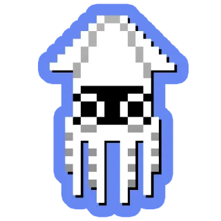 🐟 calmar, pixel art, animal, créature marine, vecteur telegram sticker