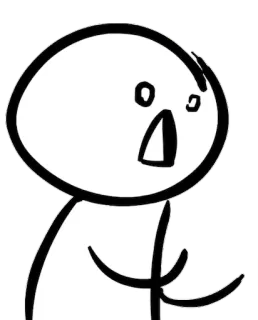 😳 desenho animado, boneco palito, chocado, desenho, simples, emoção, expressão whatsapp sticker