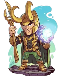 🧊 Loki Loki, Marvel, Avengers, superhero, villain, Tesseract telegram sticker