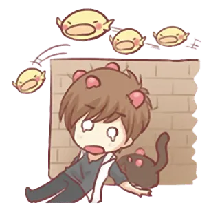 😟 Anime, Kawaii, Weinend, Traurig, Süß, Cartoon, Illustration telegram sticker