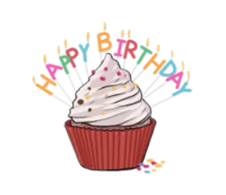 🍰 HAPPY BIRTHDAY aniversário, cupcake, celebração, velas, feliz telegram sticker
