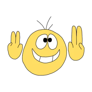 ✌️ Emoji, Símbolo da paz, Gesto ofensivo, Expressão, Desenho animado whatsapp sticker
