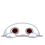 👀 mignon, qui regarde, blanc, dessin animé, personnage telegram sticker