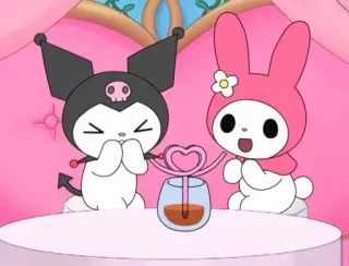 😳 Kuromi kuromi, my melody, desenho animado, fofo, personagens, kawaii whatsapp sticker
