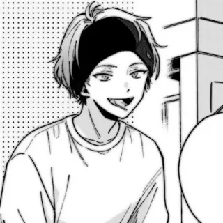 🍆 Anime, Manga, Personnage, Noir et blanc, Art, Bandeau whatsapp sticker