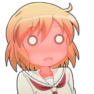 😳 อนิเมะ, หน้าแดง, อาย, การ์ตูน, ตัวละคร telegram sticker