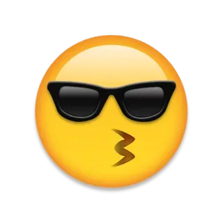 😚 emoji, legal, óculos de sol, beijo, rosto telegram sticker