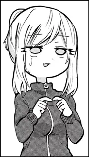 😅 anime girl, manga, cartoon, chibi, exhausted, cute telegram sticker