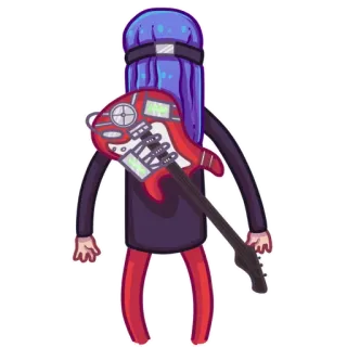 🎸 Dessin animé, Personnage, Guitare, Musique telegram sticker
