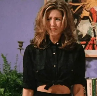 😢 Rachel Green Friends Rachel Green, Przyjaciele, serial TV, lata 90, Jennifer Aniston telegram sticker