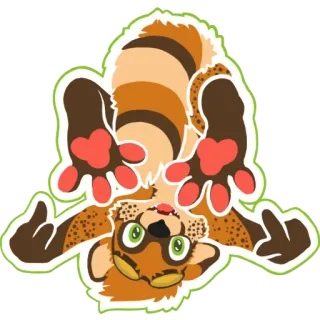 🐾 Waschbär, Tier, Illustration, Cartoon, Fell telegram sticker