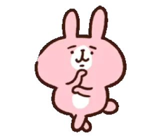 😌 konijn, roze, schattig, dier, cartoon whatsapp sticker