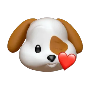 🐶 cane, emoji, animale, cuore, carino whatsapp sticker
