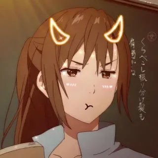 😈 anime, girl, horns, cute, devil telegram sticker