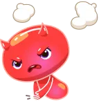 🤬 duivel, boos, cartoon, rood, hoorns, schattig, monster telegram sticker