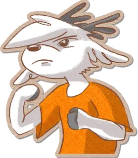 👹 мультфильм, животное, рога, злой, персонаж, иллюстрация telegram sticker