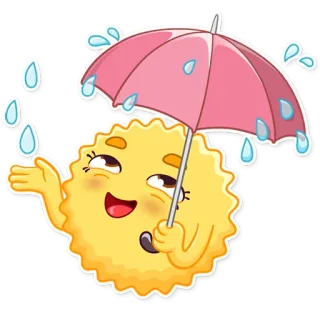 🌦 sonne, regenschirm, regen, wetter, glücklich, süß, emoji telegram sticker