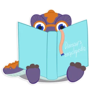 🤓 Dinosaurs encyclopedia khủng long, bách khoa toàn thư, sách, đọc, động vật, dễ thương telegram sticker