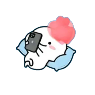 🪃 Hoạt hình, Dễ thương, Ma, Trái tim, Gối, Điện thoại telegram sticker