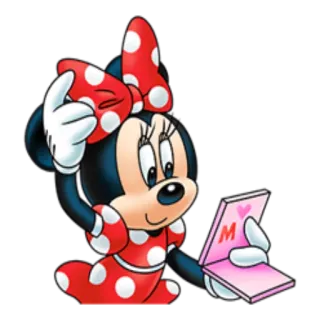 🖱 Minnie Mouse M cartoon, mouse, minnie mouse, disney, cute, letter M whatsapp sticker
