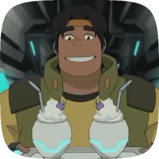 🧋 Hunk Voltron: Legendary Defender мультфильм, анимированный, молочные коктейли, Вольтрон, персонаж, Ханк whatsapp sticker