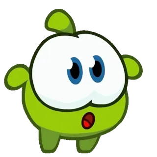 😳 Om Nom Cut the Rope Om Nom, Cut the Rope, Quái vật xanh, Hoạt hình, Nhân vật game, Dễ thương, Hình dán telegram sticker