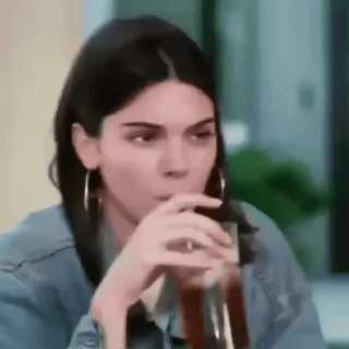 💕 Kendall Jenner woman, person, drinking, glass, famous person, reality tv telegram sticker