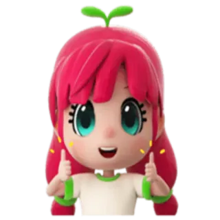 👍 desenho animado, menina, polegar para cima, fofo, positivo, personagem telegram sticker