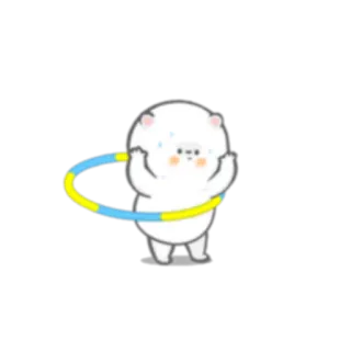 🏋️‍♀️ niedźwiedź, hula hop, słodki, kreskówka whatsapp sticker