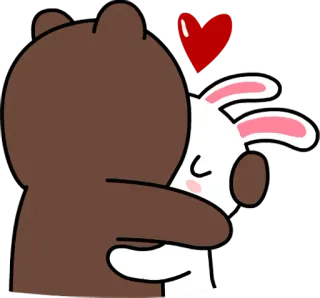 😘 beruang, kelinci, peluk, cinta, kartun telegram sticker