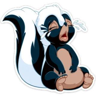 😭 skunk, crying, sad, animal, cartoon, sticker telegram sticker