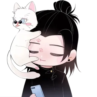 ❤️ Cartoon, Sticker, Katze, Anime, Süß, Tier, Chibi telegram sticker