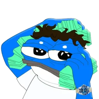🤑 Pepe the Frog pepe the frog, rich, money, cartoon, sticker, meme, internet culture whatsapp sticker